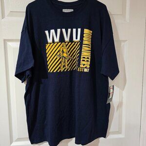 West Virginia Mountaineers Men's Captivating SS T-Shirt Navy Cotton Sz 2XL NWT‎